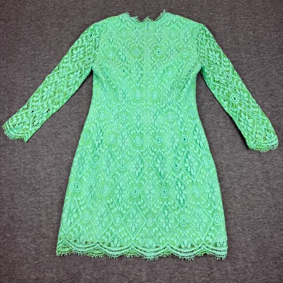Lilly Pulitzer Meryl Dress Poolside Mint Lace Overlay 3/4 Sleeve V-Neck Cocktail - Picture 2 of 10